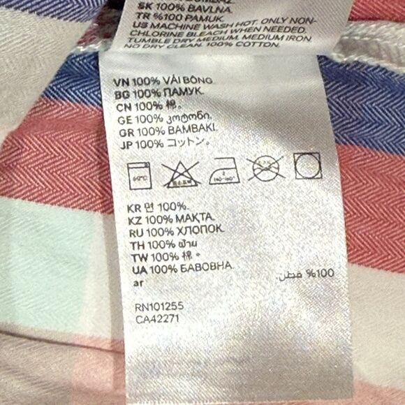 H&M girls Sleeveless dress Size 6-9M in a cotton weave with a collar Y buttons - Picture 14 of 16